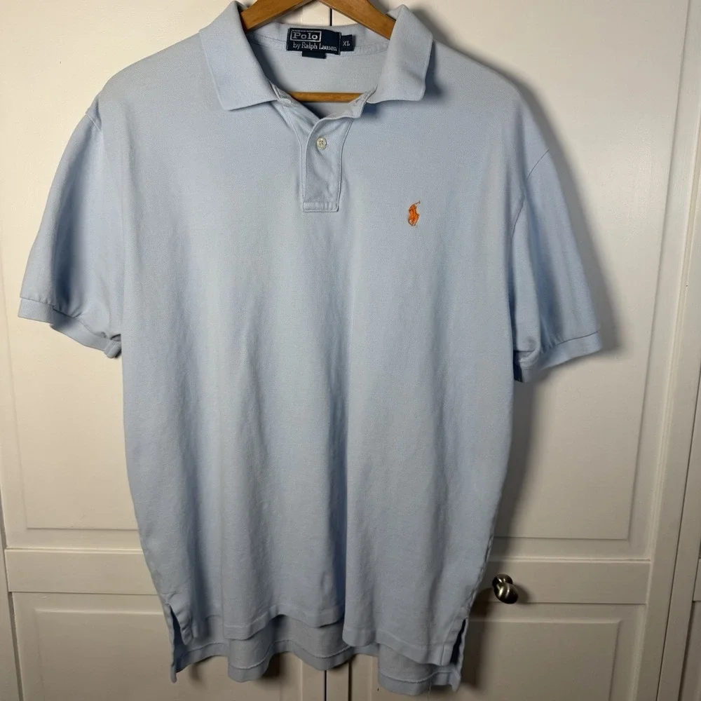 Polo By Ralph Lauren Light Blue Polo Shirt Classic Fit‎ Cotton Men's X-Large